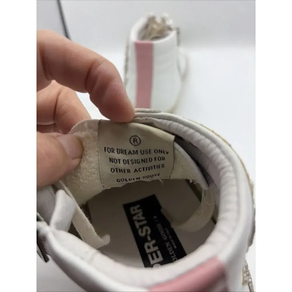 Golden Goose Limited Edition Pearl & Pink embellishments High Top Sz 41 EUR